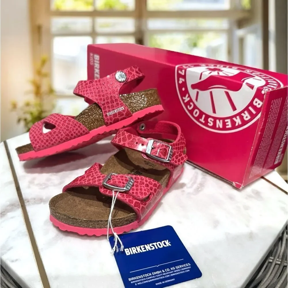 BIRKENSTOCK Toddler Kids Rio Magic Galaxy Bright Rose Pink Sandals Size 26 US 8